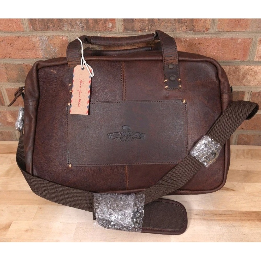 Buffalo Jackson Trading Co. Walker Leather Duffle Bag Vintage Oak